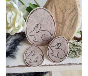 Stickdatei ITH - Hase im Osterei